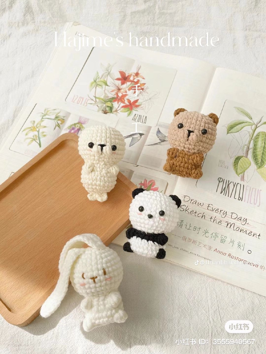 Cute Crochet Amigurumi Patterns: Seal, Panda, Otter and Rabbit