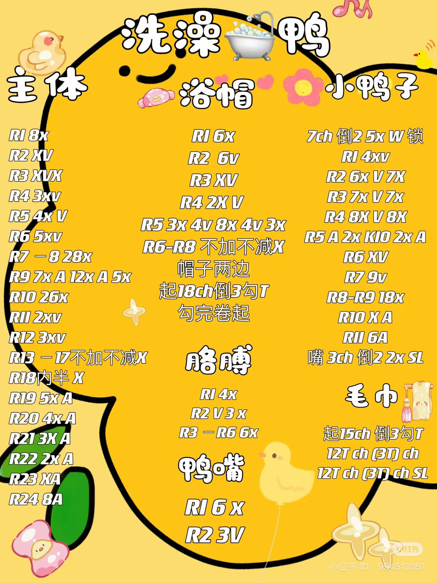 Cute Crochet Amigurumi Star Pattern: Hello Kitty, Piggy, Panda, and Dory Characters with Chart