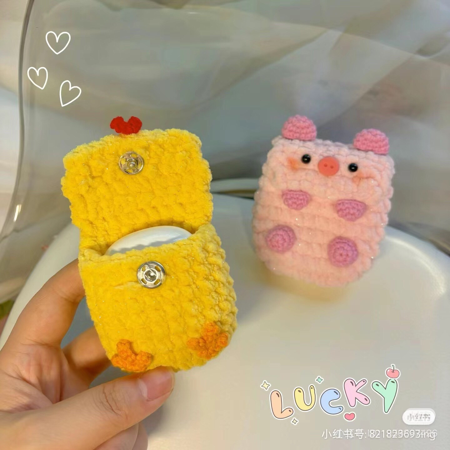 Cute Crochet Animal AirPods Case Pattern: Pig, Chicken and Bear Design with Step-by-Step Instructions