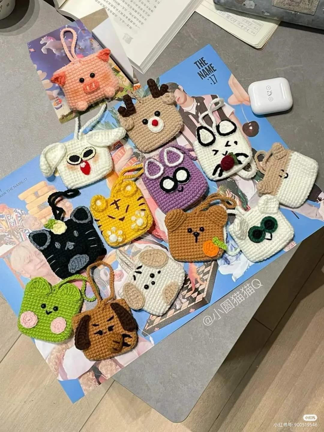 Cute Crochet Animal AirPods Case Patterns: Pig, Rabbit, Deer & Cat