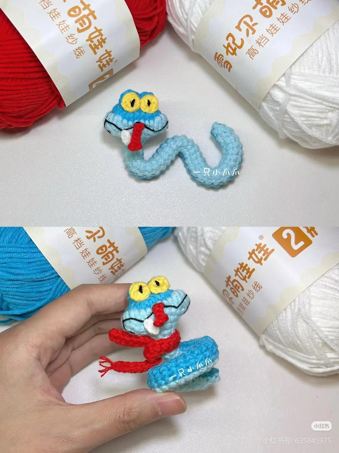 Cute Crochet Blue Snake Amigurumi Pattern