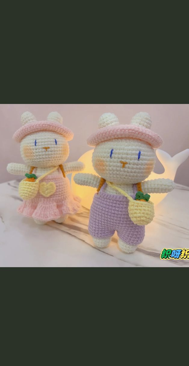 Cute Crochet Bunny Doll Pattern with Dress and Carrot Bag Chart