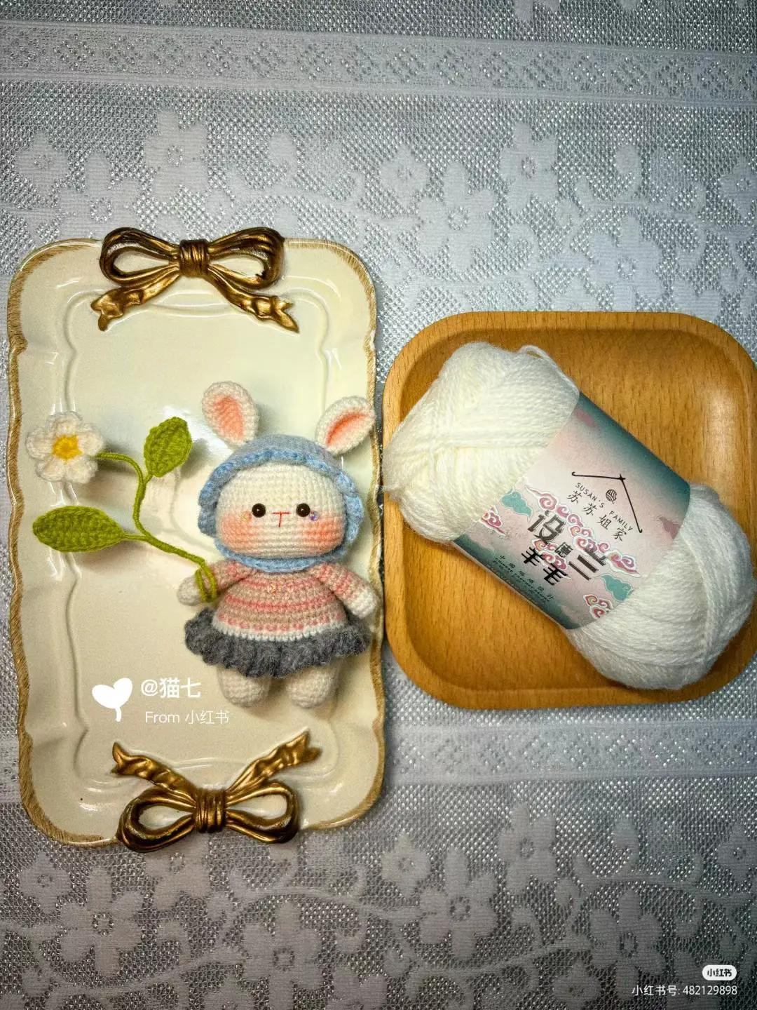 Cute Crochet Bunny Doll Pattern with Flower Accessory