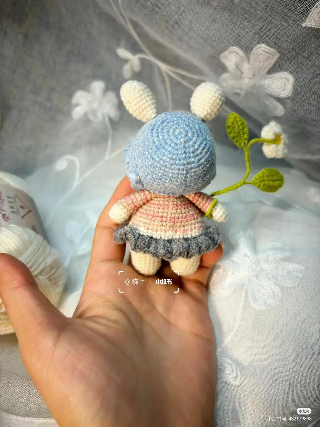 Cute Crochet Bunny Doll Pattern with Flower Accessory