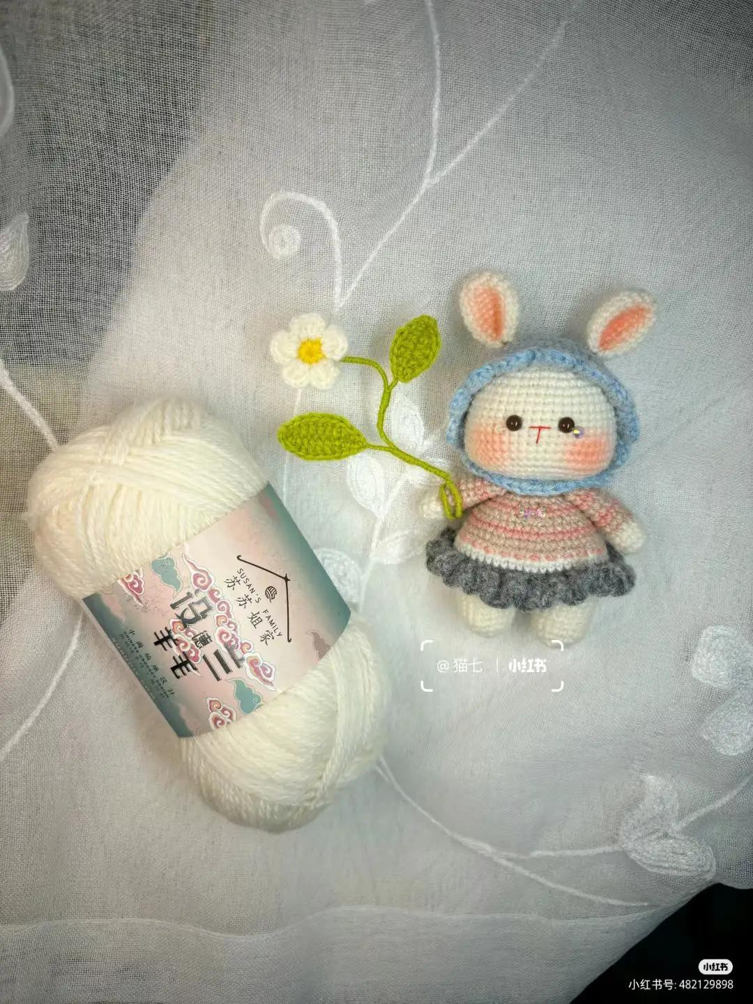 Cute Crochet Bunny Doll Pattern with Flower Accessory