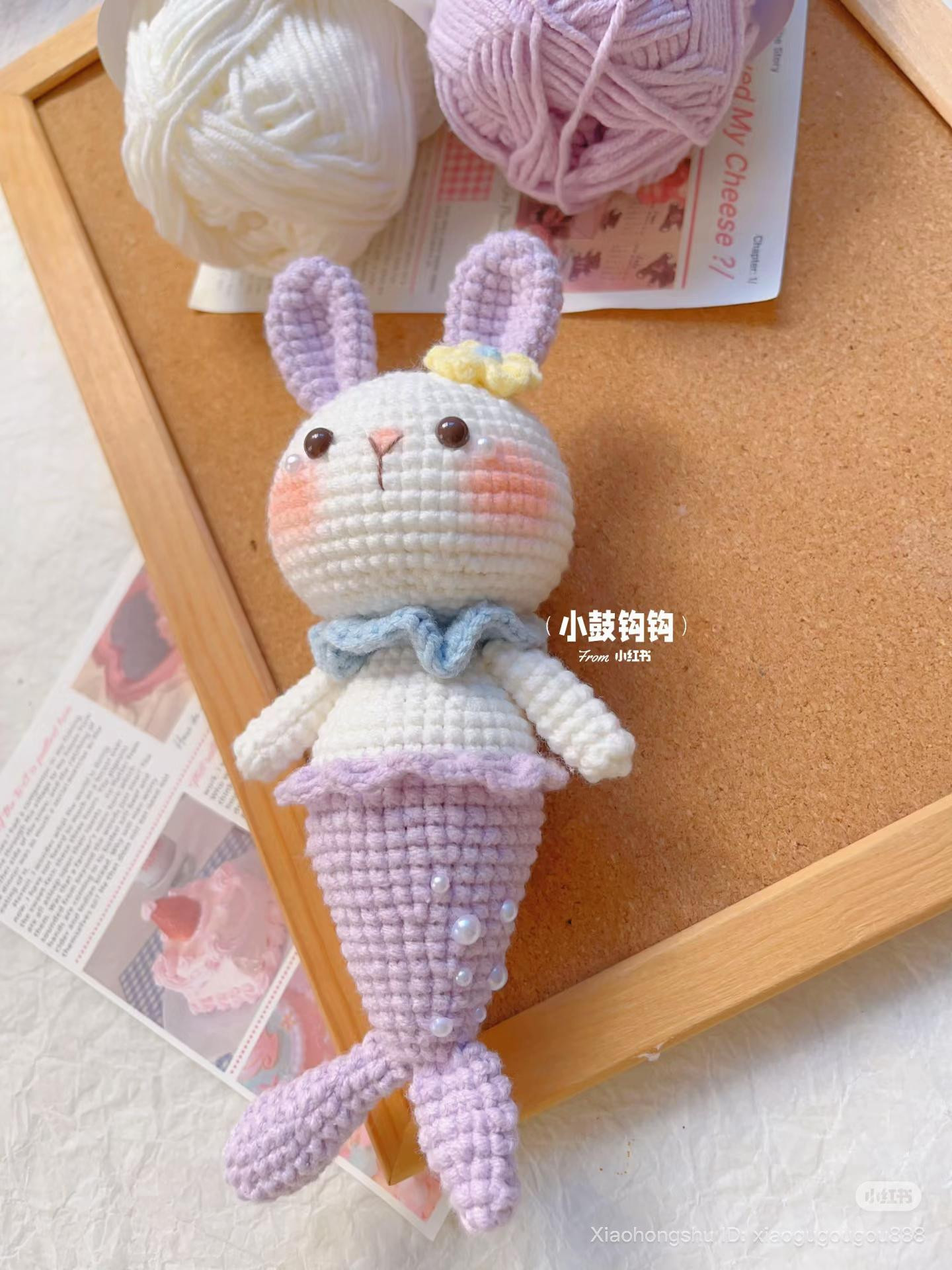 Cute Crochet Bunny Mermaid Amigurumi Doll Pattern Chart