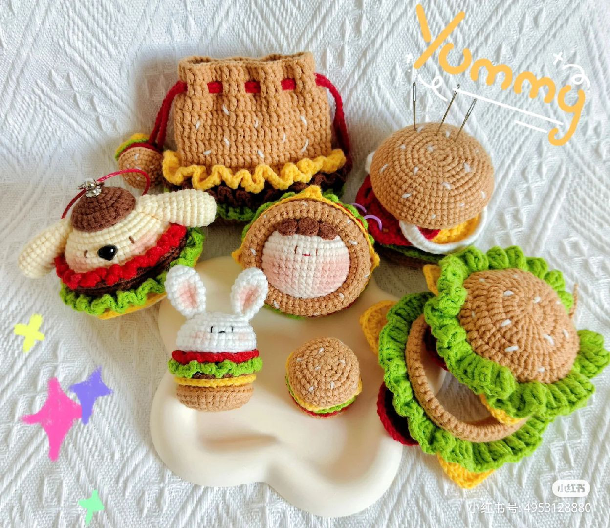 Cute Crochet Burger Collection: Amigurumi Rabbit, Bag & Pattern Chart