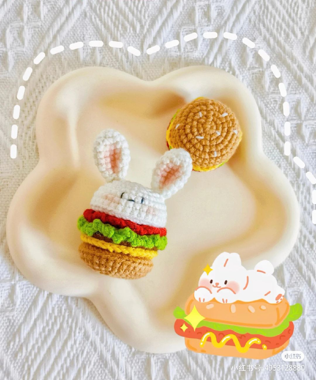 Cute Crochet Burger Collection: Amigurumi Rabbit, Bag & Pattern Chart