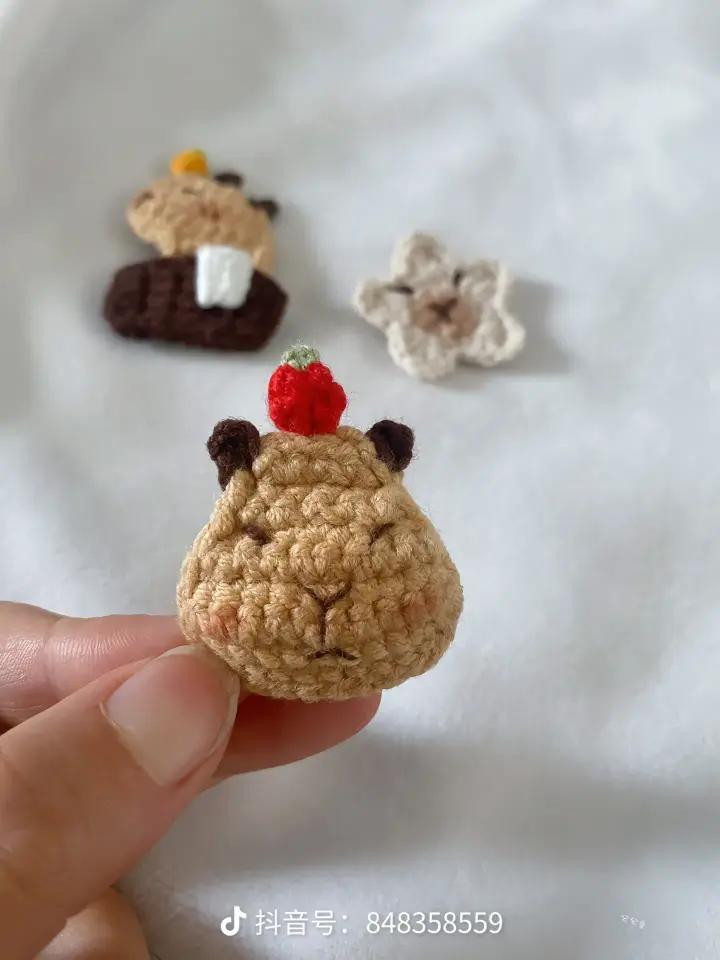 Cute Crochet Capybara in Hot Spring Pattern with Chart Instructions