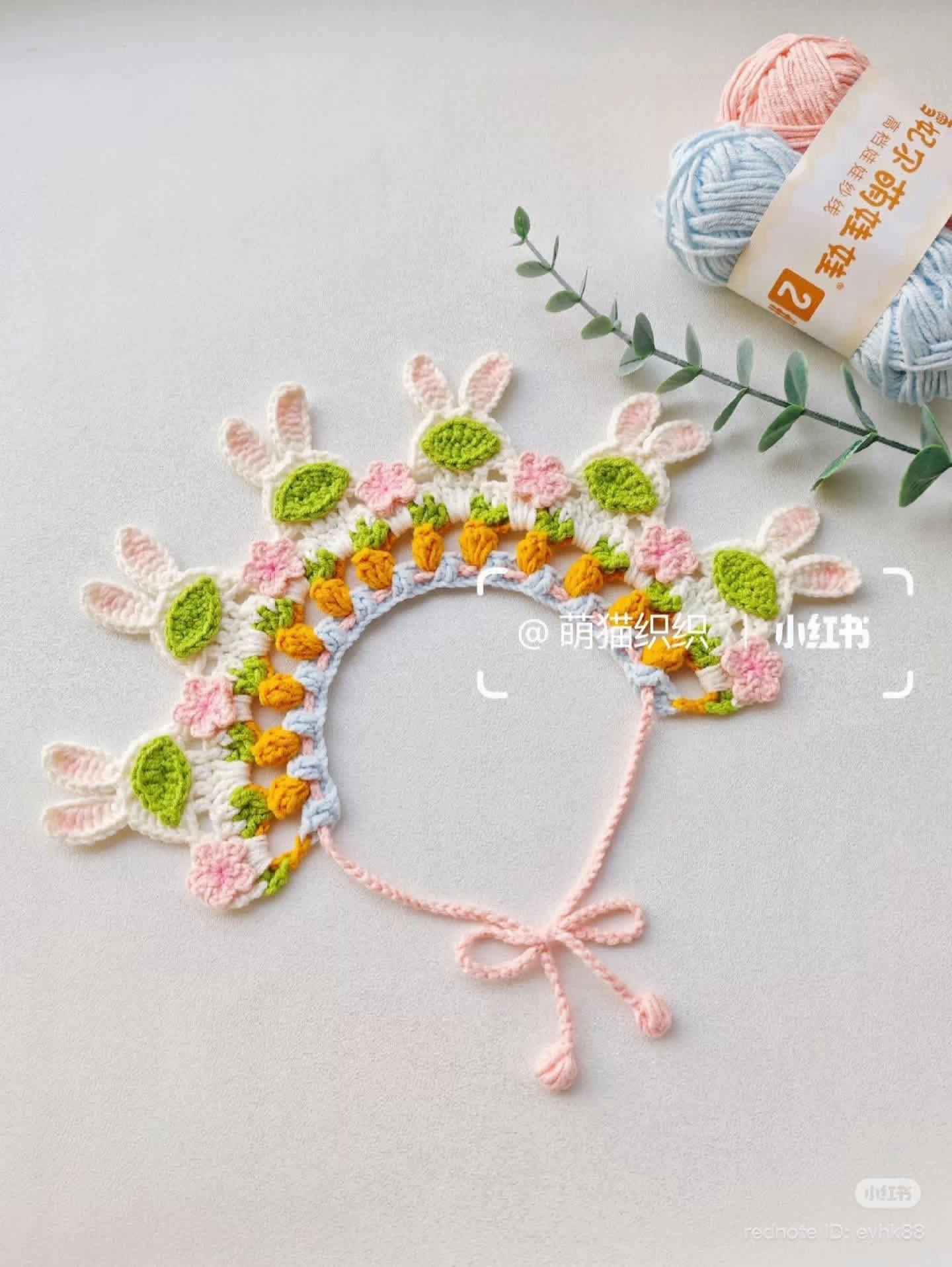 Cute Crochet Carrot Bunny Pet Bib Pattern