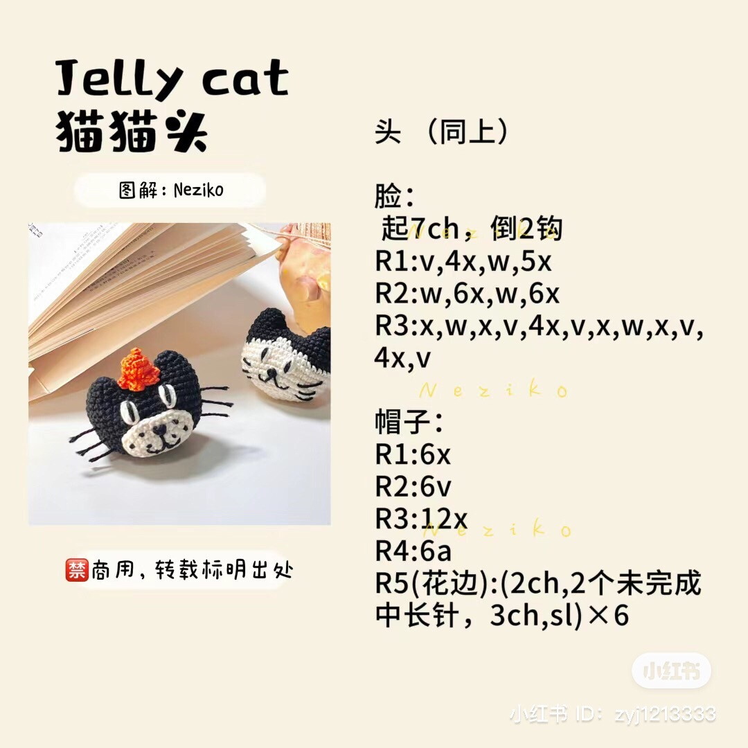 Cute Crochet Cat Head Amigurumi Pattern Tutorial