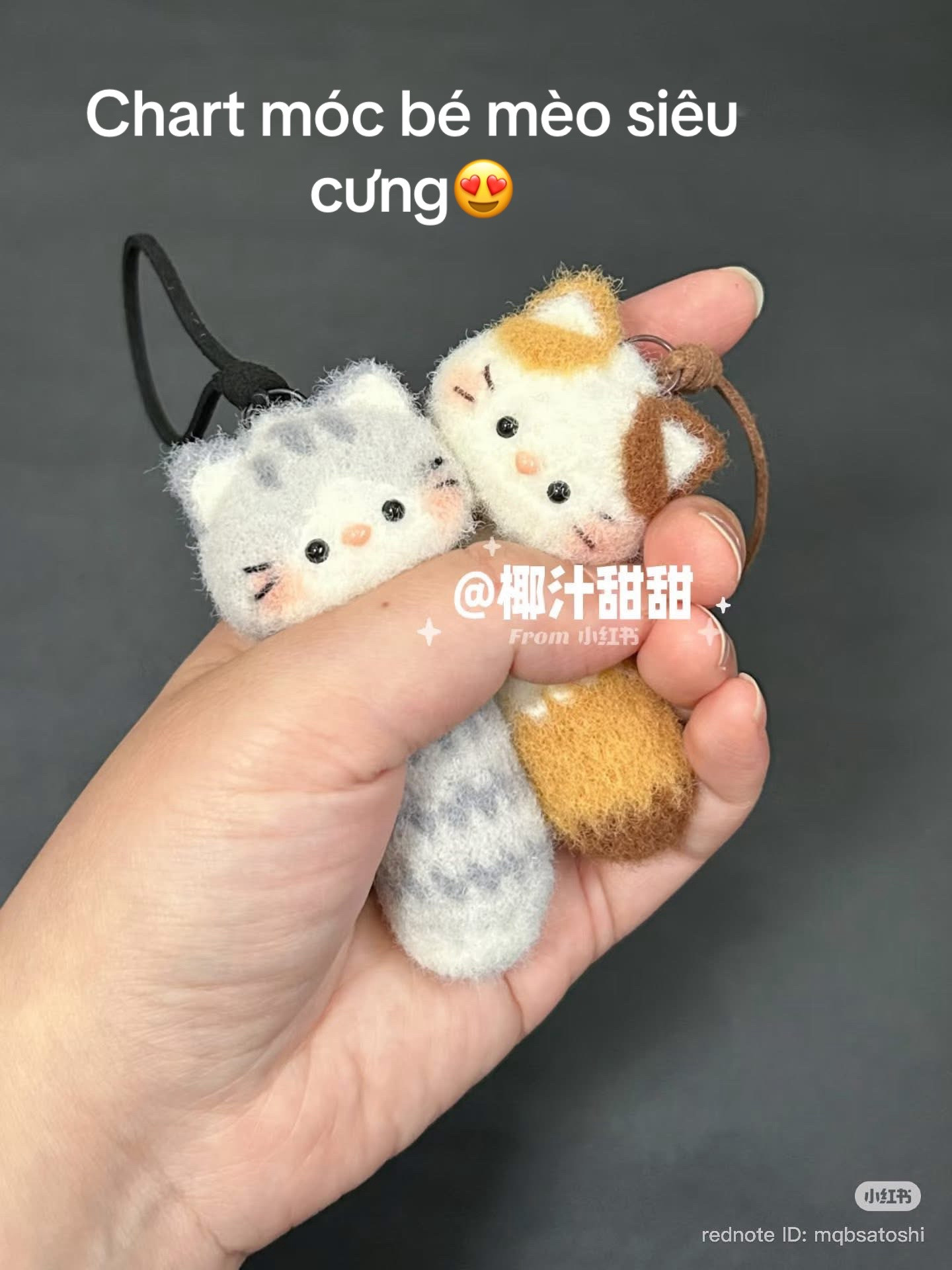 Cute Crochet Cat Keychain Pattern Chart