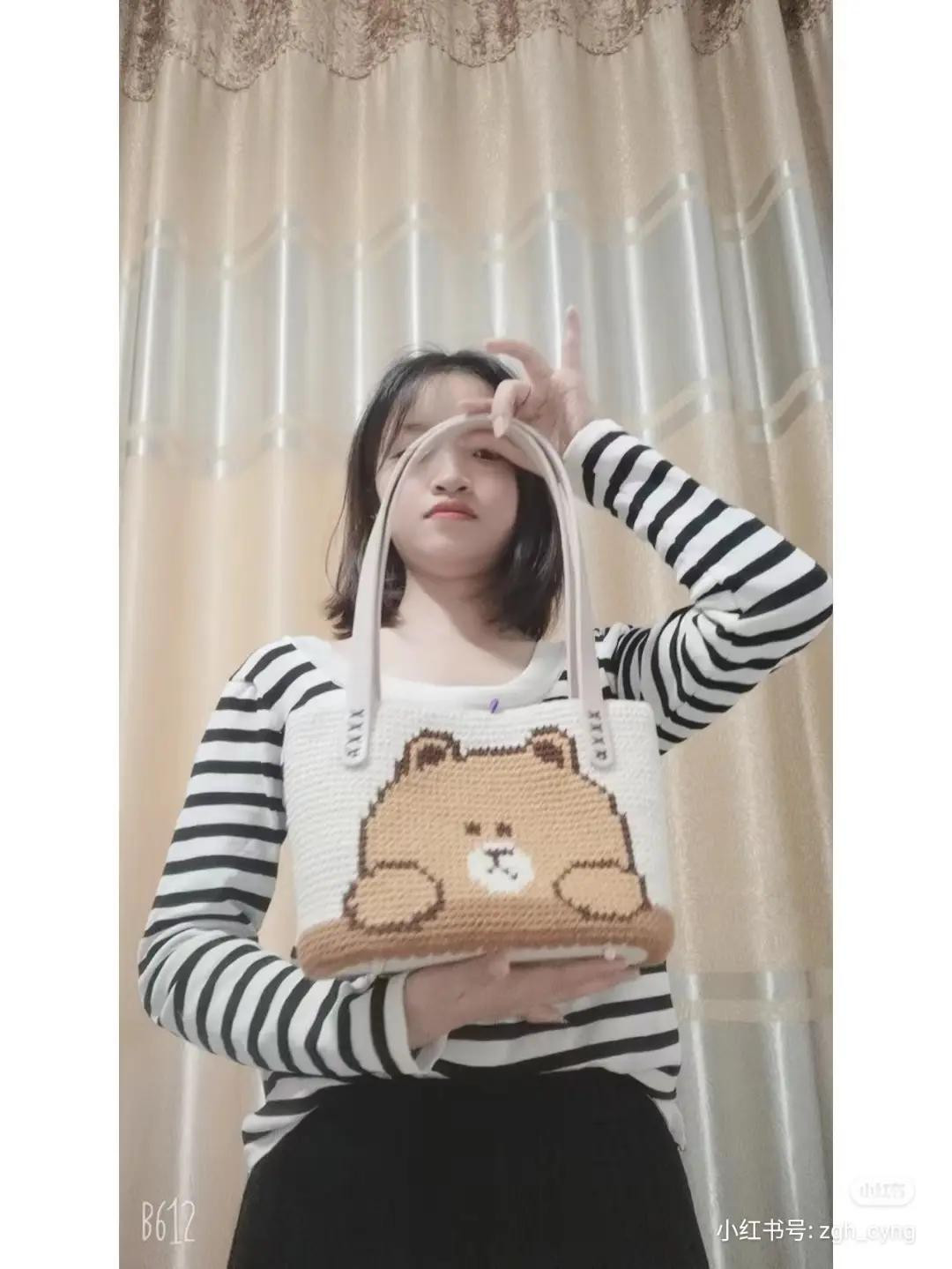 Cute Crochet Cheese Bag and Brown Bear Tote Pattern with Pixel Chart