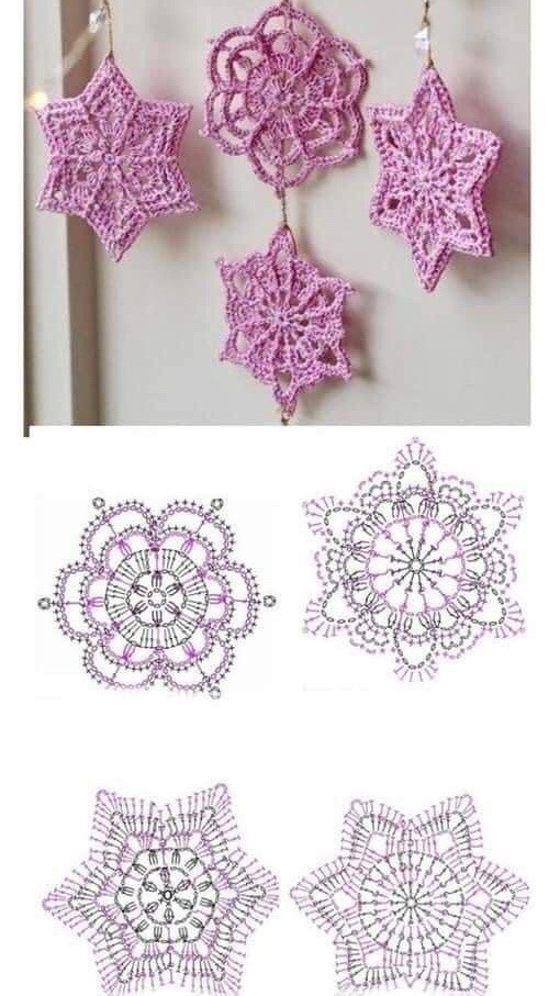Cute Crochet Christmas Ornaments: Santa, Stars & Snowflakes Flat Charts