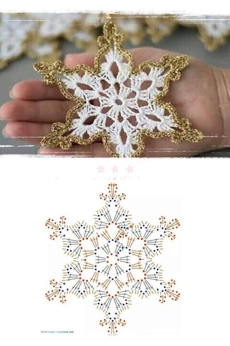 Cute Crochet Christmas Ornaments: Santa, Stars & Snowflakes Flat Charts
