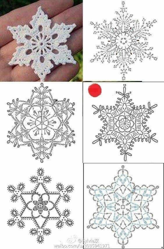 Cute Crochet Christmas Ornaments: Santa, Stars & Snowflakes Flat Charts