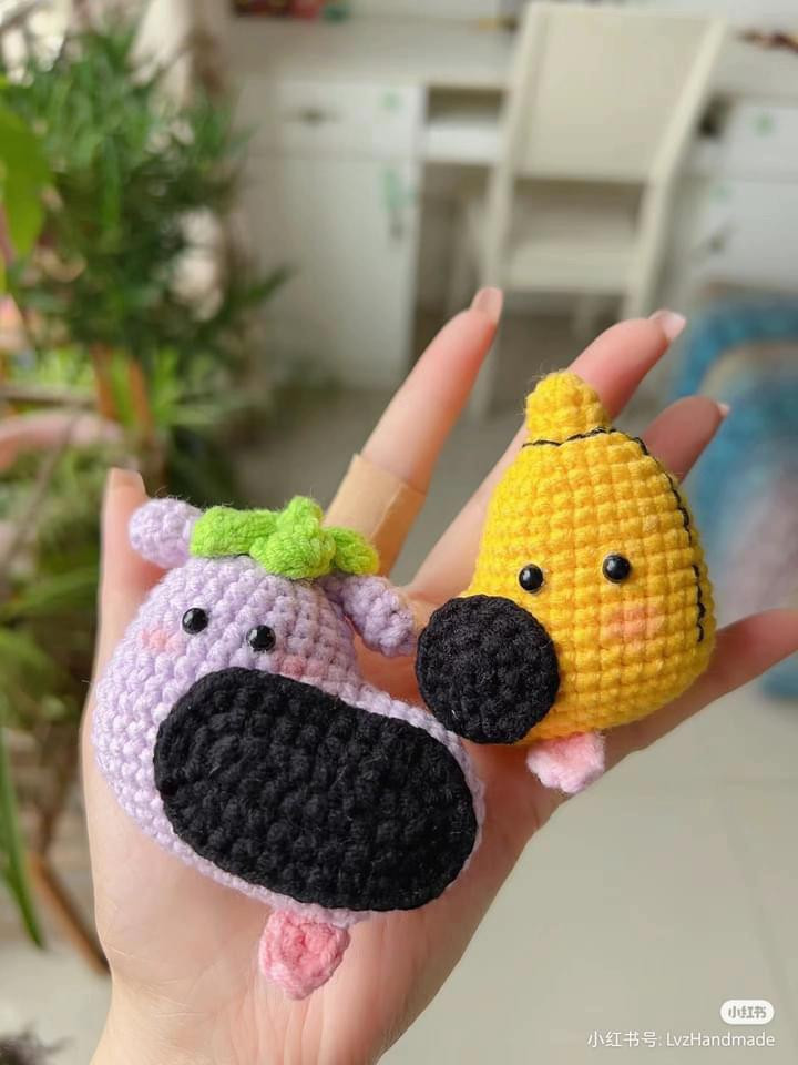 Cute Crochet Corn and Purple Cow Amigurumi Pattern