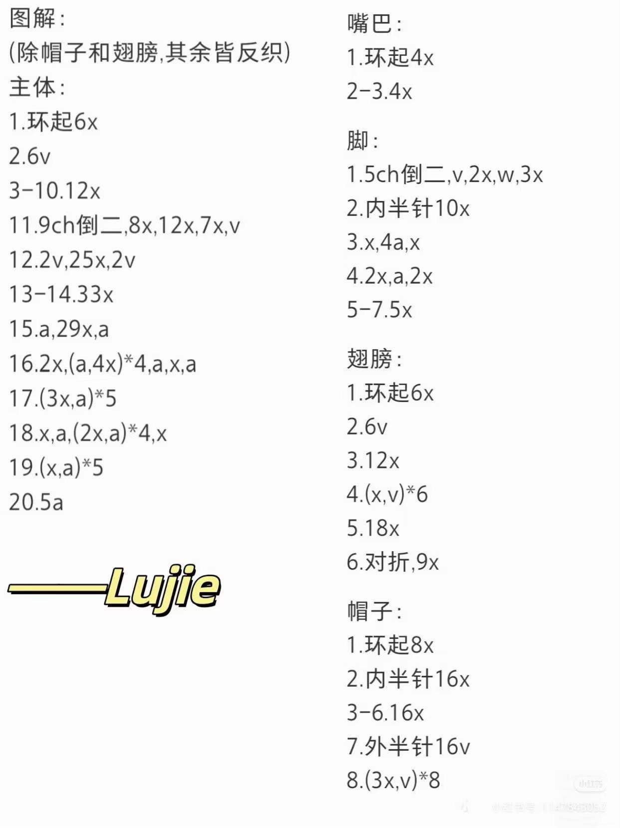 Cute Crochet Cupcake Bird Doll Pattern