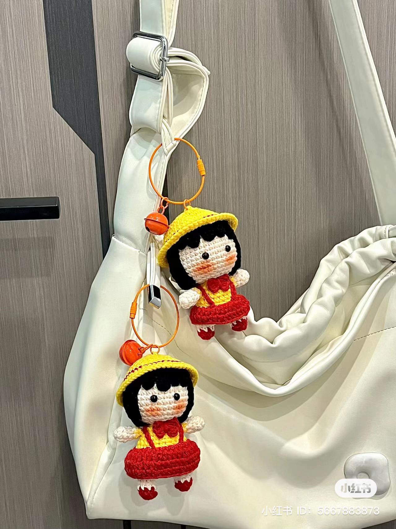 Cute Crochet Doll Keychain Pattern with Chart Instructions