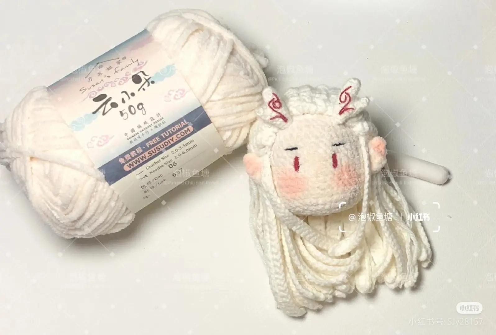 Cute Crochet Dragon Girl Doll with Long Hair Pattern