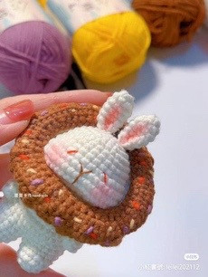 Cute Crochet Easter Bunny in Chocolate Donut Pattern