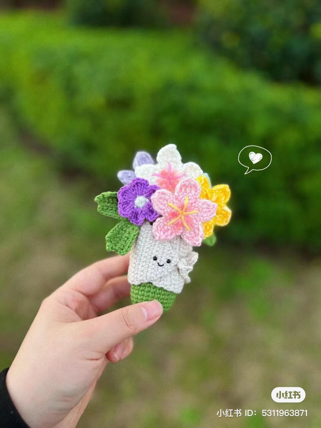Cute Crochet Flower Bouquet with Pattern Chart