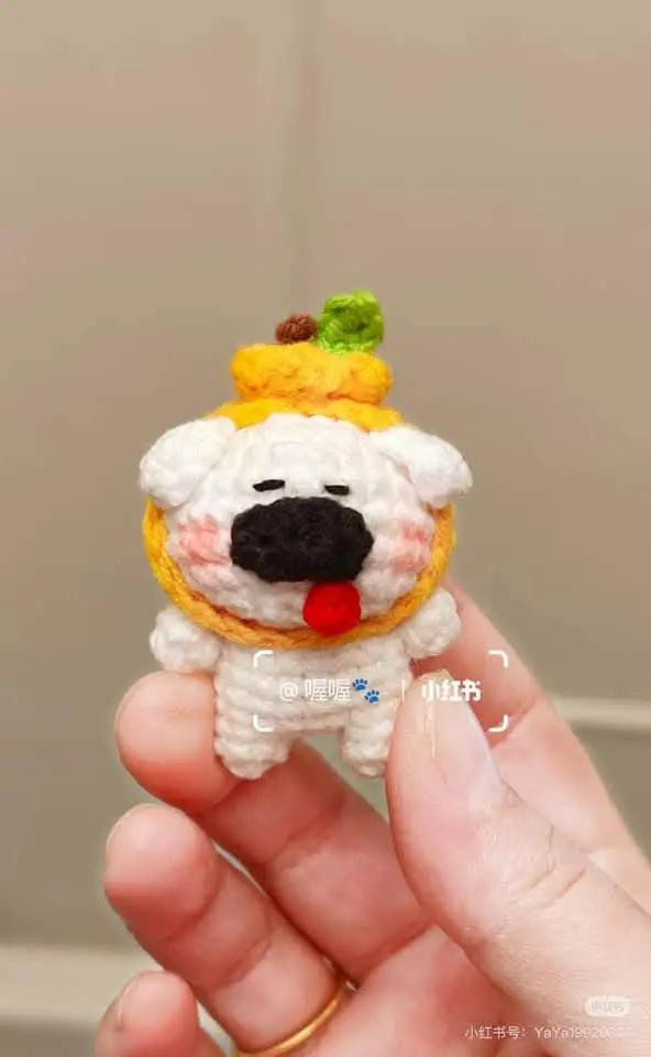 Cute Crochet Flower Dog Doll Pattern with Frog Bag