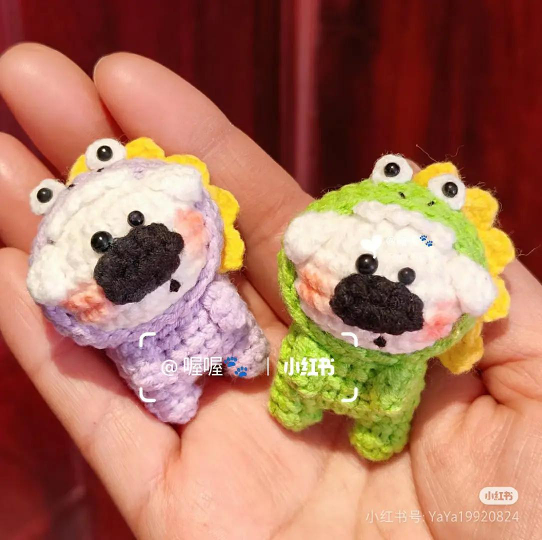 Cute Crochet Flower Dog Doll Pattern with Frog Bag