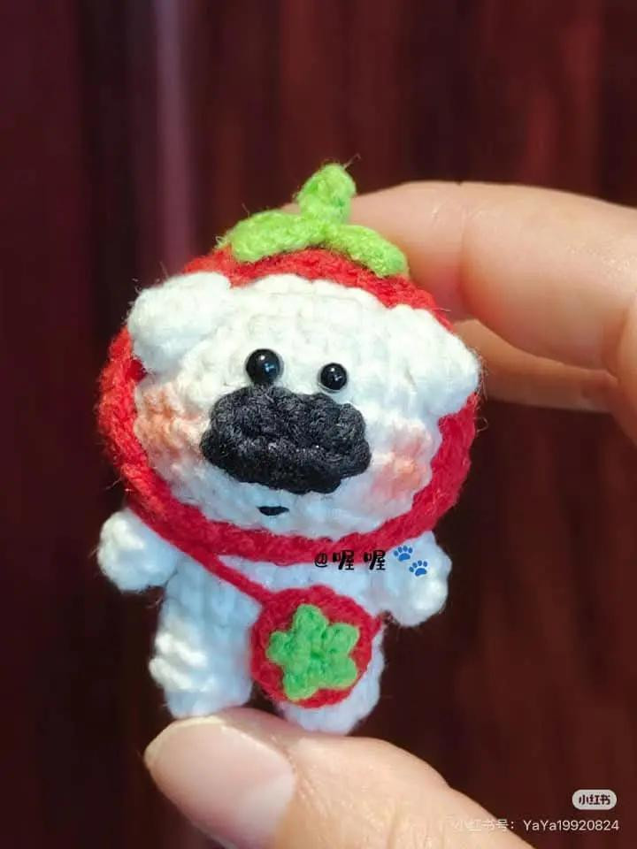 Cute Crochet Flower Dog Doll Pattern with Frog Bag