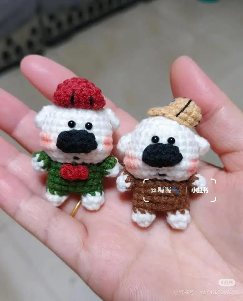 Cute Crochet Flower Dog Doll Pattern with Frog Bag