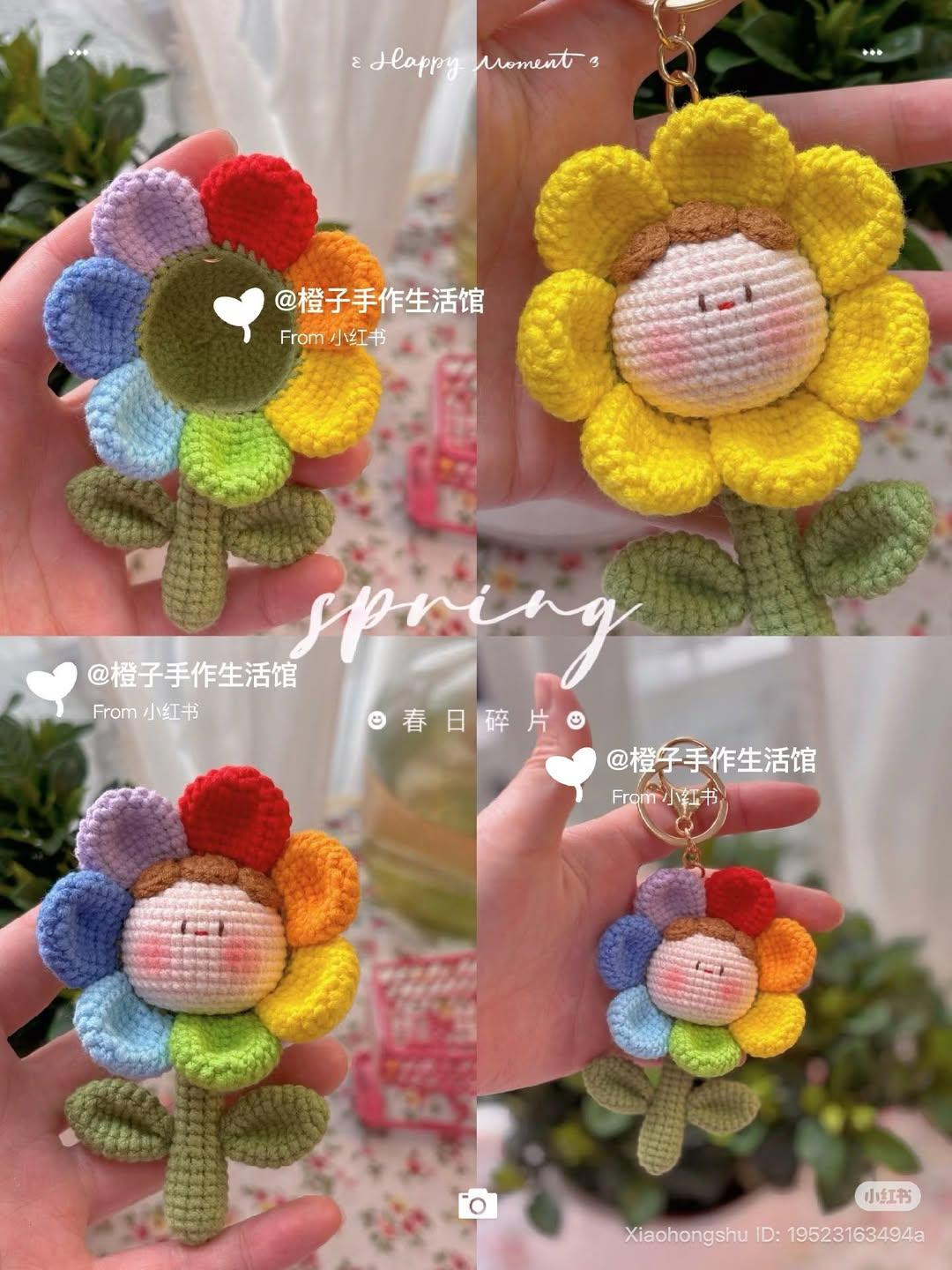 Cute Crochet Flower Doll Pattern Chart with Instructions