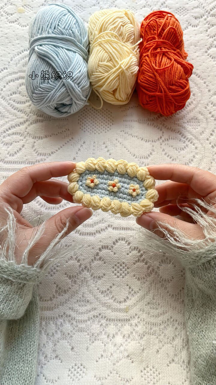 Cute Crochet Flower Hair Clip Pattern with Chart