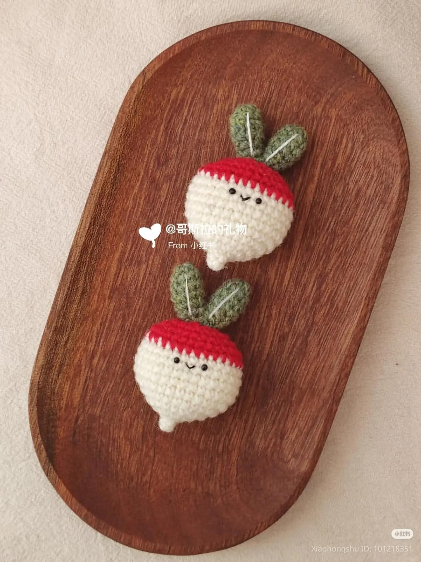 Cute Crochet Food Pattern Chart: Fried Egg, Tomato, and Vegetables