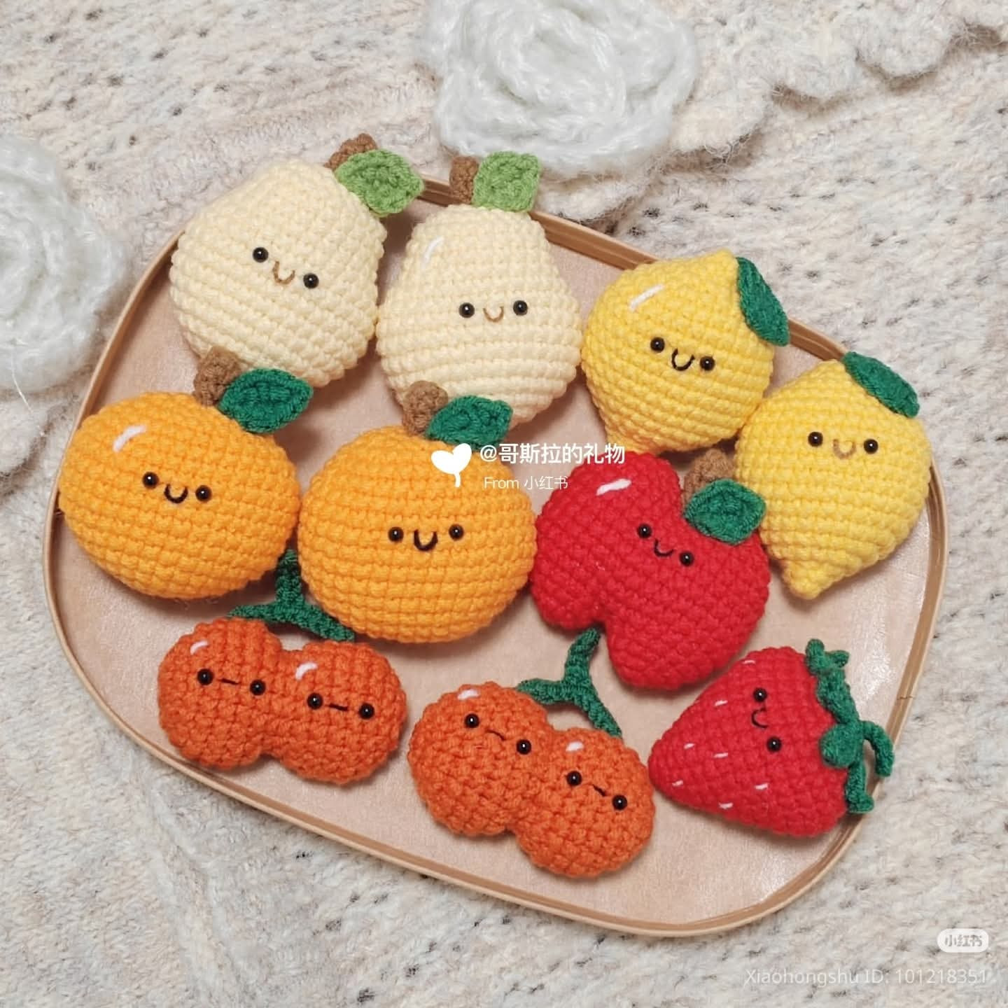 Cute Crochet Food Pattern Chart: Fried Egg, Tomato, and Vegetables