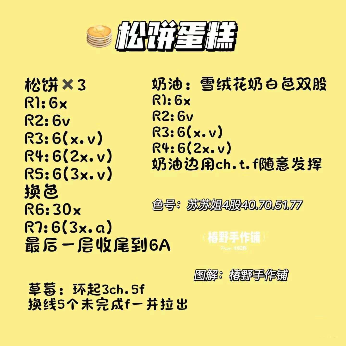 Cute Crochet Food Pattern: Ice Cream Cone and Pancake Cake Chart