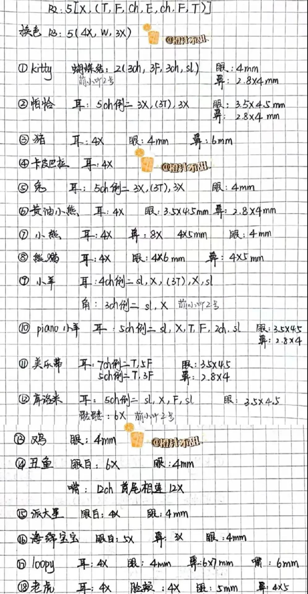 Cute Crochet French Fries Amigurumi Pattern Chart