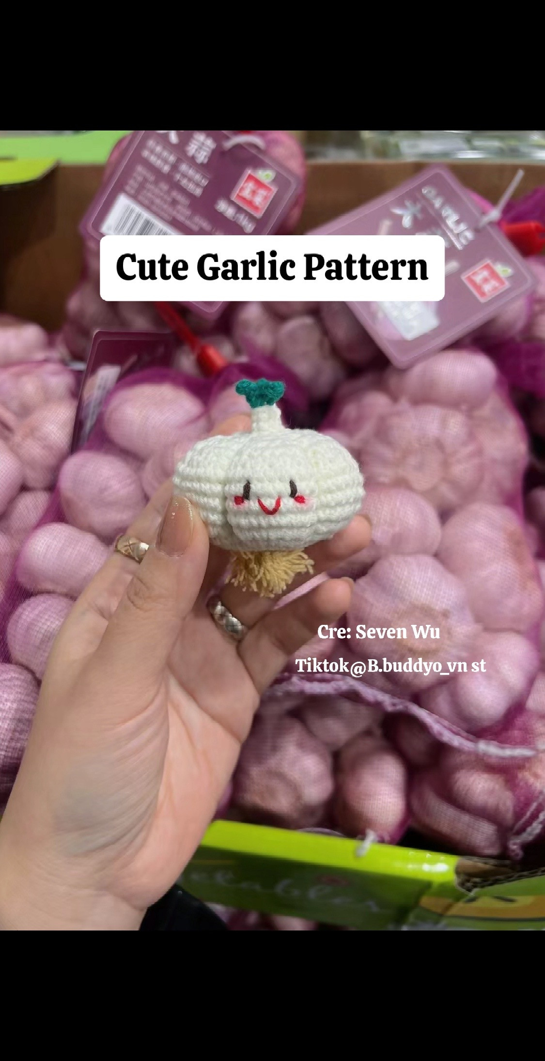Cute Crochet Garlic Amigurumi Pattern Tutorial