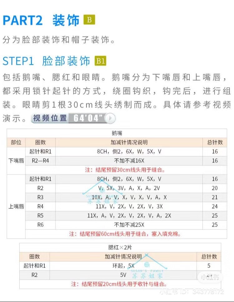 Cute Crochet Goose Doll Wearing Yellow Flower Hat Pattern Chart
