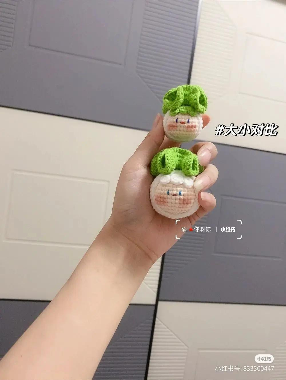 Cute Crochet Green Onion Mochi Doll Pattern Tutorial with Free Chart Instructions