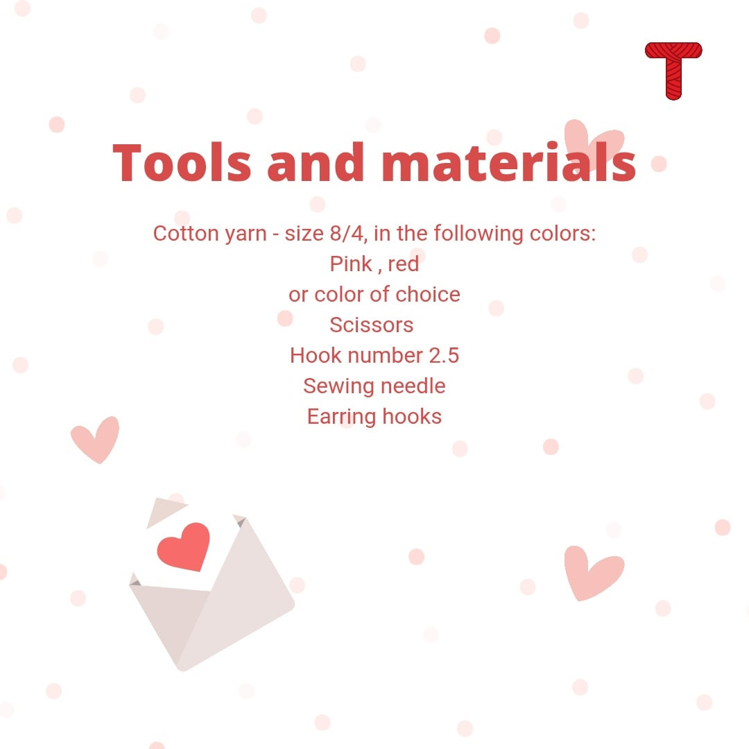 Cute Crochet Heart Earrings Free Pattern for Valentine's Day