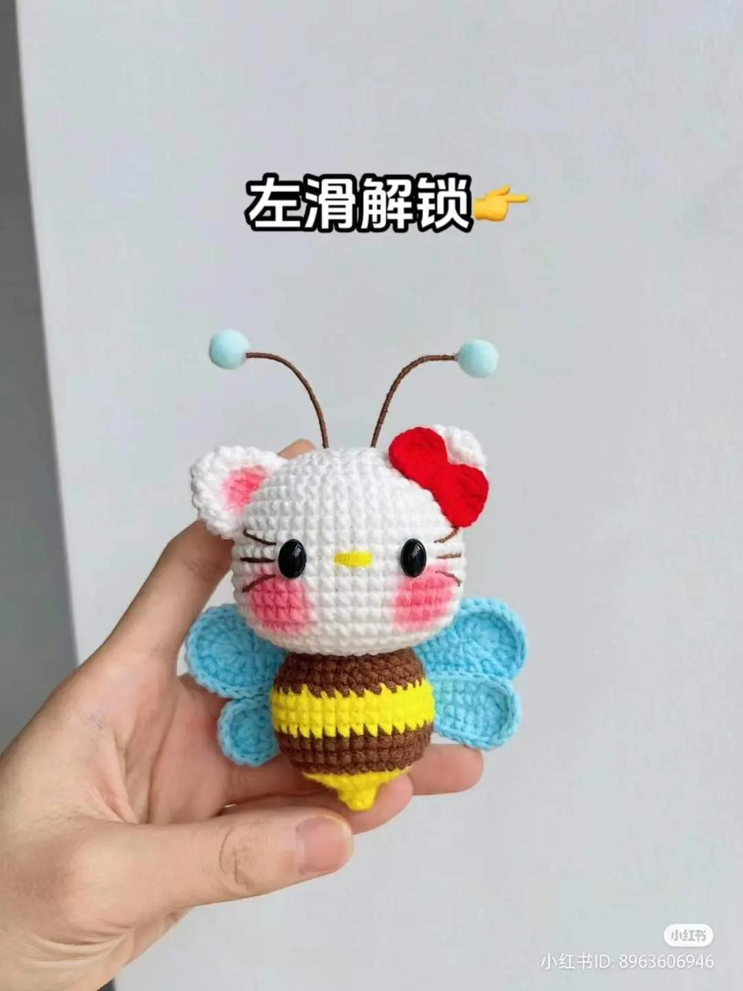 Cute Crochet Hello Kitty Bee Doll Pattern with Instructions