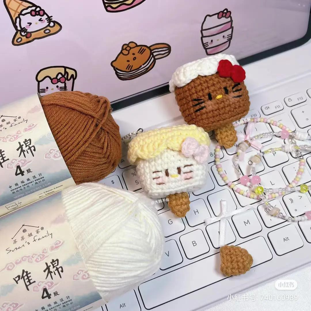 Cute Crochet Hello Kitty Ice Cream Popsicle Pattern Chart Tutorial