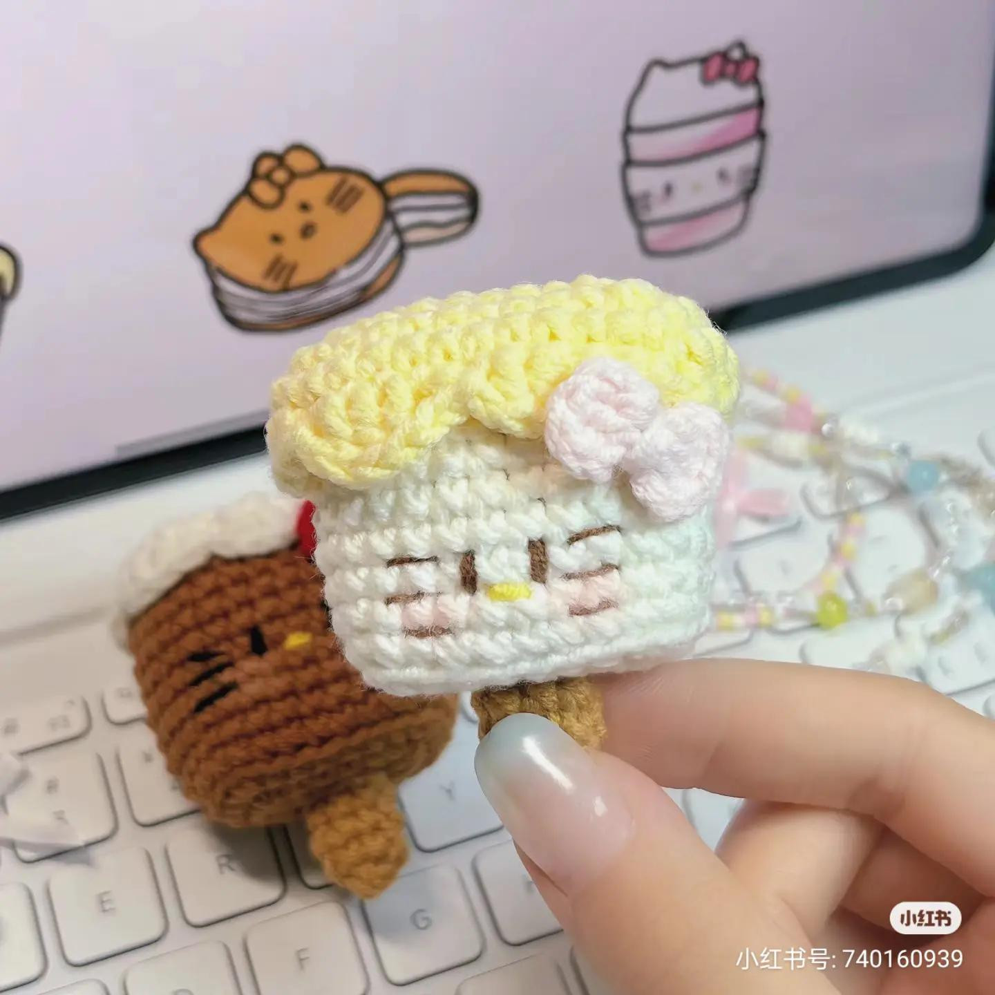 Cute Crochet Hello Kitty Ice Cream Popsicle Pattern Chart Tutorial