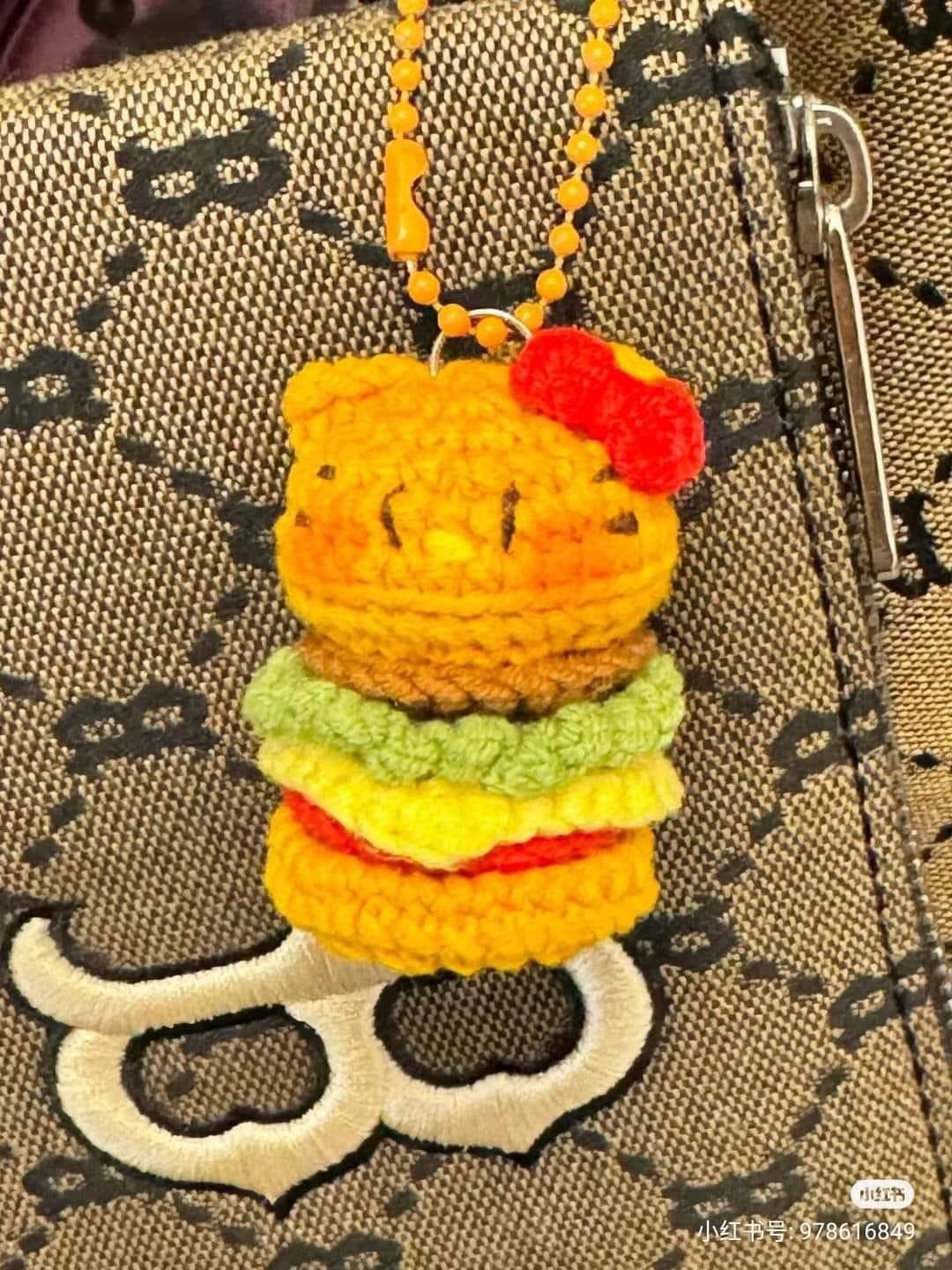 Cute Crochet Hello Kitty Skewer and Apple Pattern Chart