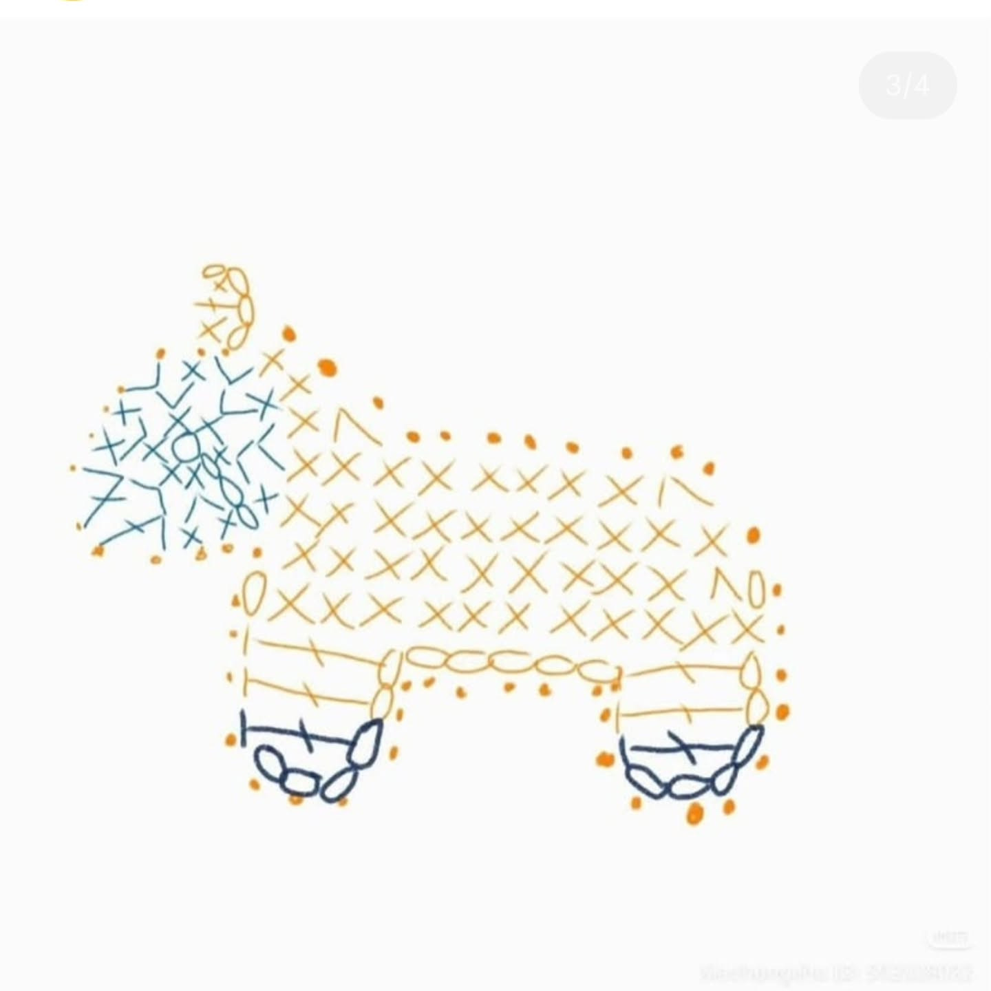 Cute Crochet Horse Hair Clip with Floral Embroidery Pattern