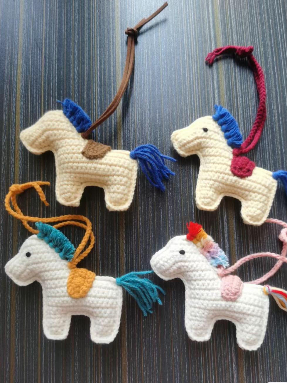 Cute Crochet Horse Keychain Flat Chart Pattern