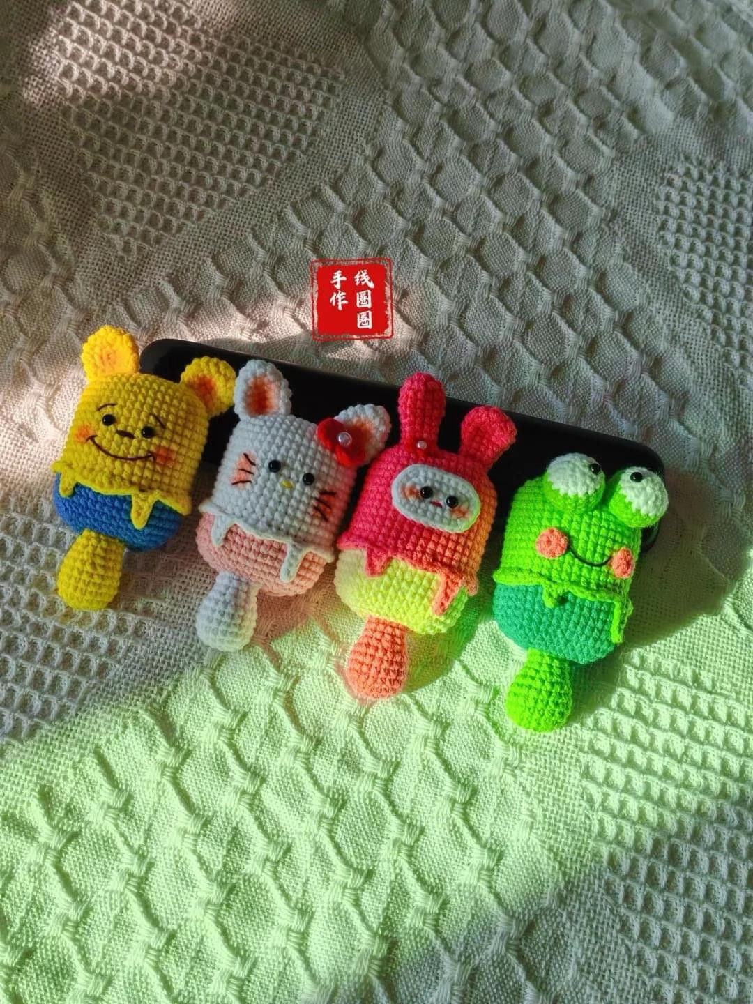 Cute Crochet Ice Cream Popsicle Patterns: Watermelon Pig, My Melody, and Hello Kitty Amigurumi Tutorials