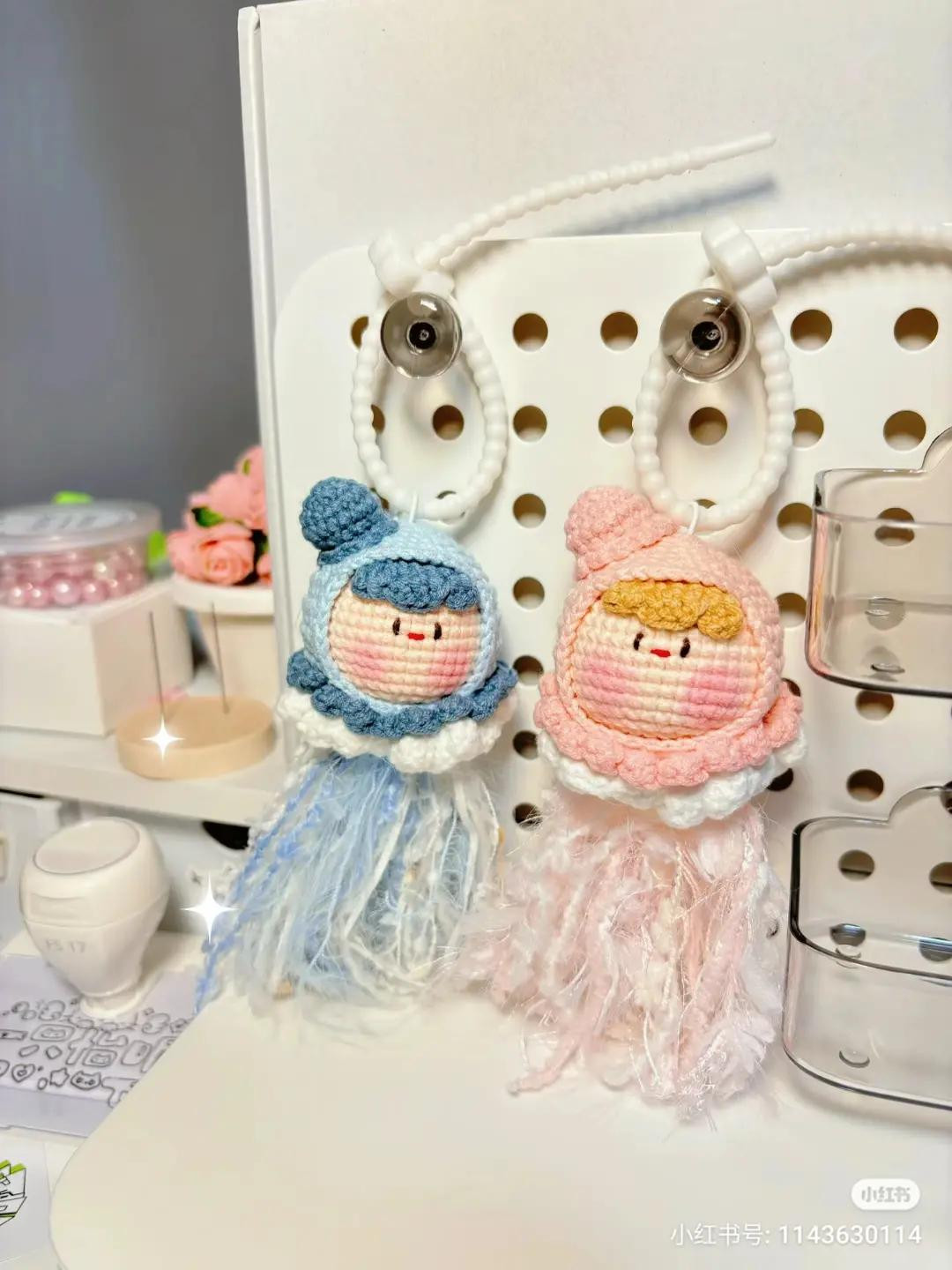 Cute Crochet Jellyfish Keychain Pattern with Chart and Tutorial