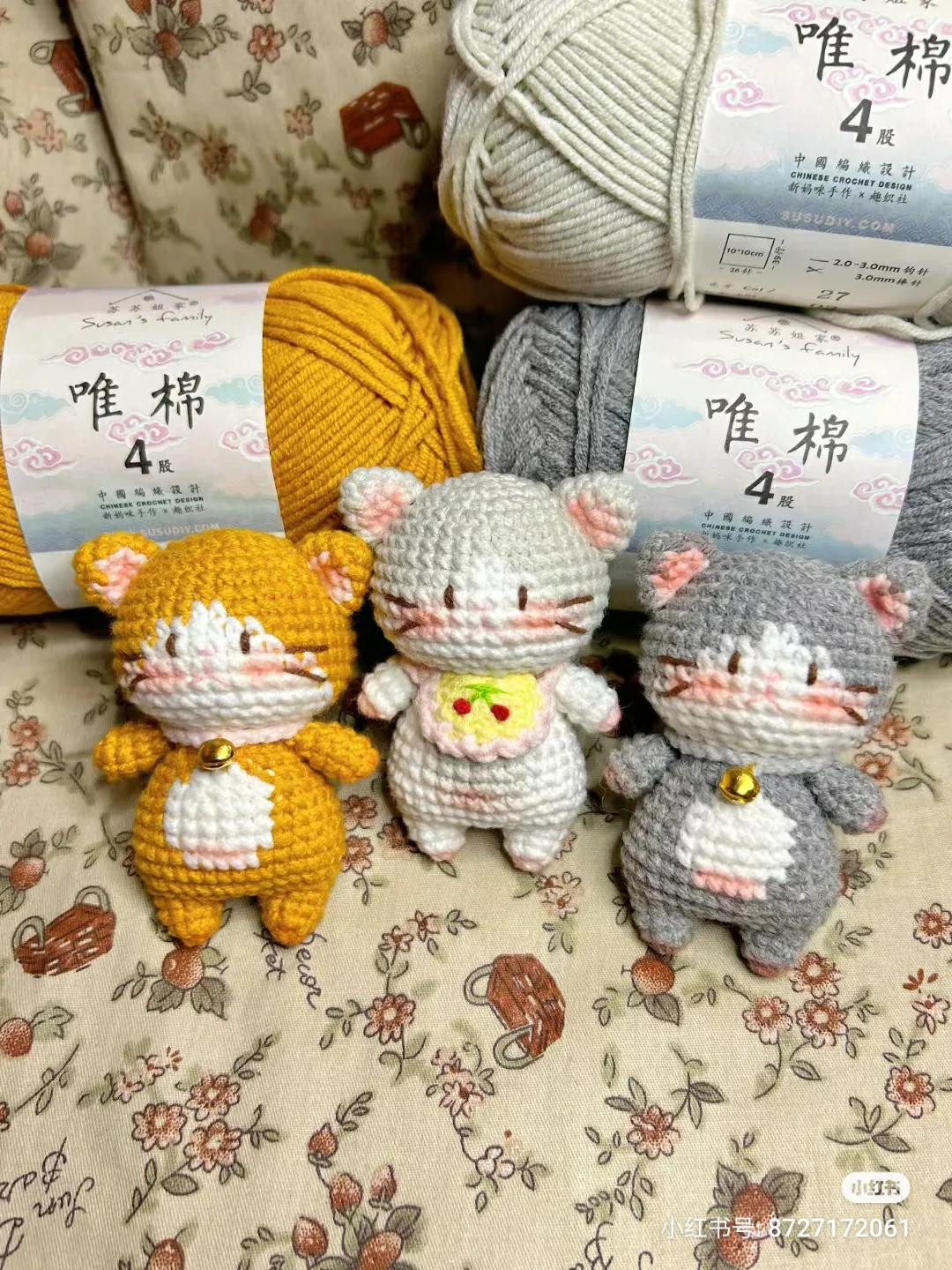 Cute Crochet Kitten Amigurumi Doll Pattern Tutorial with Chart