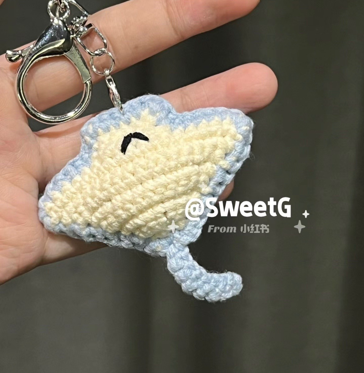 Cute Crochet Manta Ray Keychain Pattern Chart